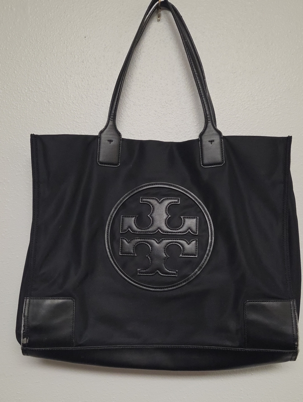 Tory Burch Black Logo Nylon Tote